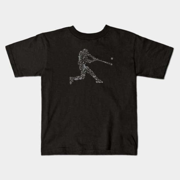 Baseball Mosaic Kids T-Shirt by TambuStore